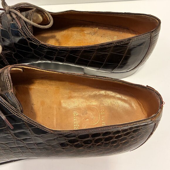Neiman Marcus Special Order Alligator 2-Eyelet Derby Dress Shoes - Size 10D main image 8